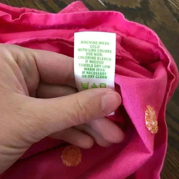 Lilly Pulitzer Women's 14 Pink Embroidered Cotton 3” Inseam Mid-Rise Shorts - Picture 9 of 12